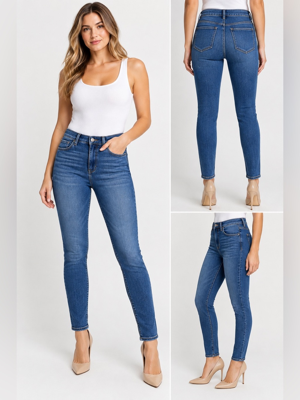 L’AGENCE Margot High Rise Skinny Jeans Size 26 Medium Wash Made in USA